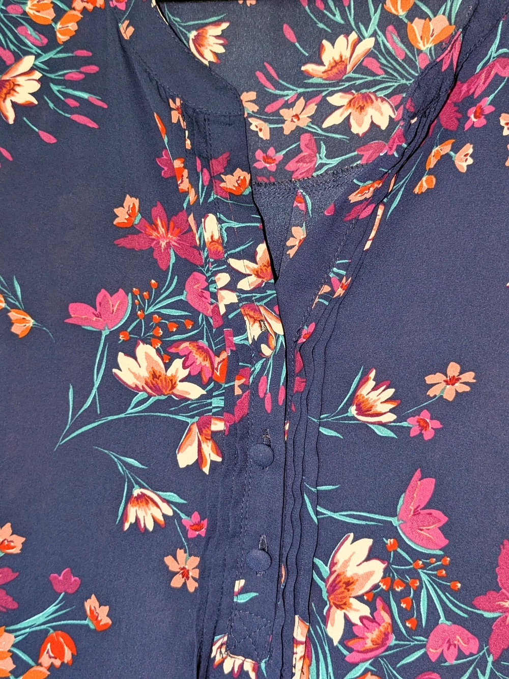 torrid Navy Floral V-Neck Tunic Top 5x - Picture 3 of 5